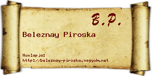 Beleznay Piroska névjegykártya